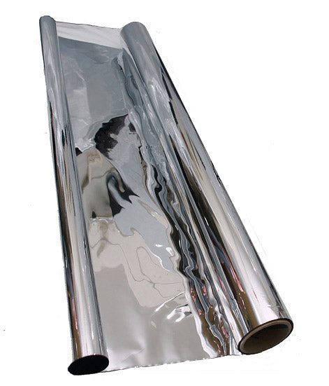MYLAR - SILVER WITH BLACK BACKING 1.2 X 7.5 METRE ROLL image 0