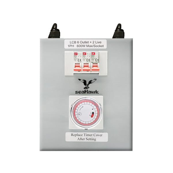 6 OUTLET + 2 LIVE LIGHT CONTROL BOARD 8000W 50 AMP + 2 X 15A LEADS image 0