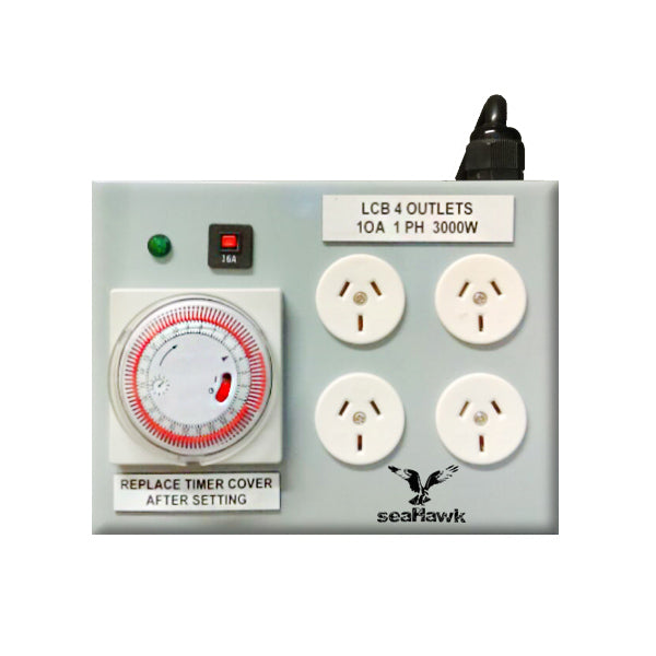4 OUTLET HEAVY DUTY LIGHT TIMER 3000W 15 AMP MAX SMALL EARTH image 0