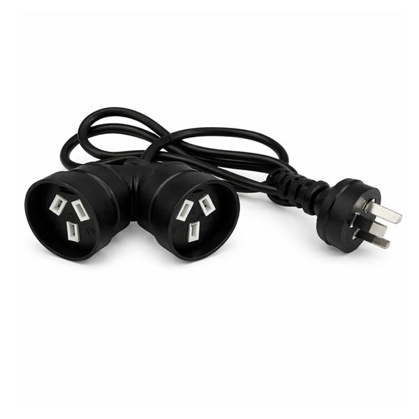 DOUBLE ADAPTER WITH ONE METRE LEAD AND FLAT EARTH SOCKEY