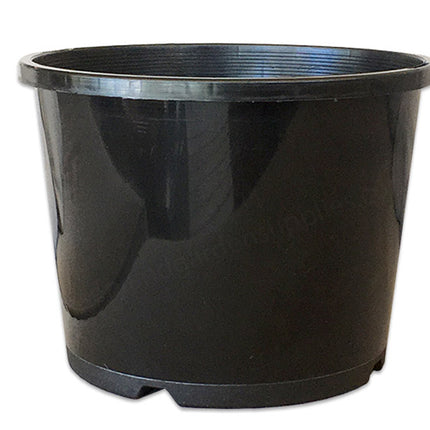 200MM STANDARD BLACK SQUAT POT WITH HOLE image 0