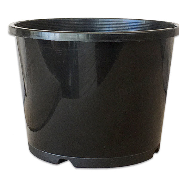 200MM STANDARD BLACK SQUAT POT WITH HOLE image 0