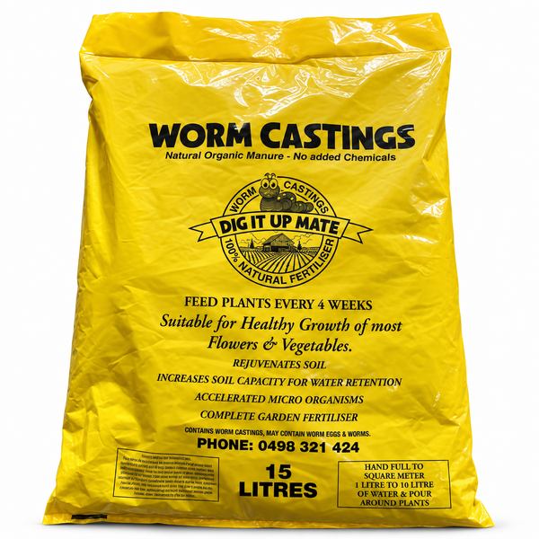 WORM CASTINGS ( DIG IT UP MATE) FIFTEEN LITRE
