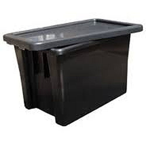 STACK &amp; NEST CRATE BLACK TANK 52 LITRE 645 X 413 X 276MM HIGH image 0
