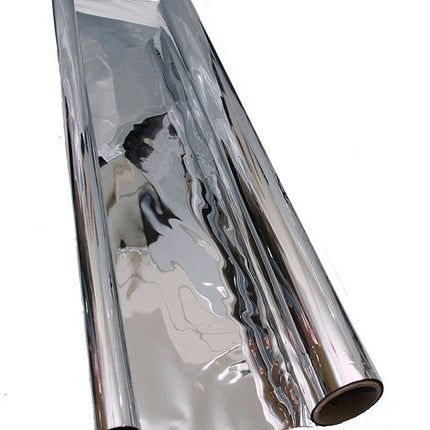 MYLAR - SILVER WITH BLACK BACKING 1.2 X 30 METRE ROLL image 1
